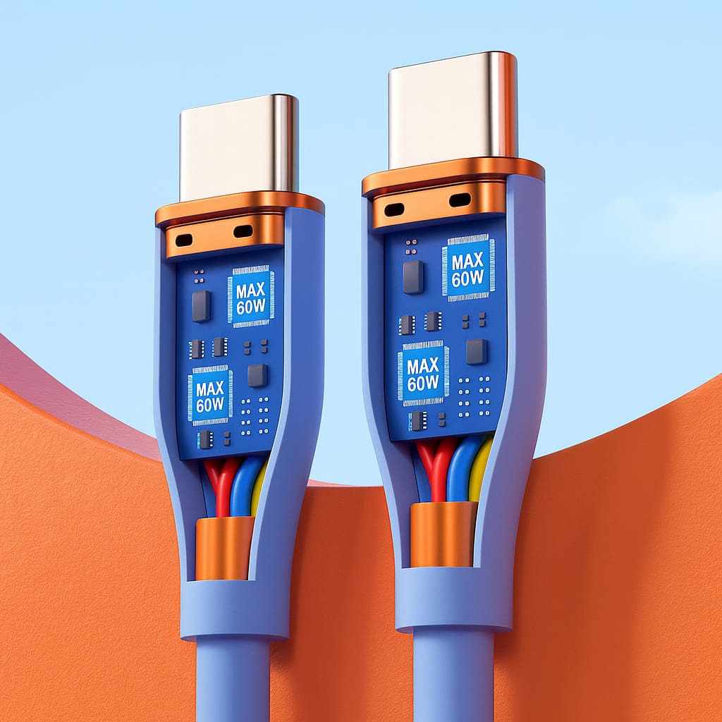 USB-C to USB-C Cable 2m, 60W Fast Charging Cord